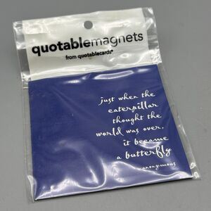 Vtg Quotable Refrigerator Magnet Flat NOS Just when the caterpillar butterfly